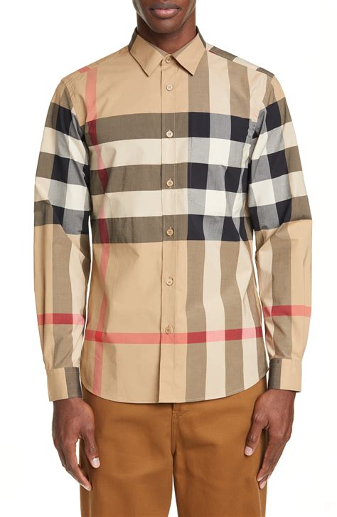 burberry cashmere check shirt|burberry men's button up shirt.